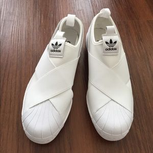 Adidas White Superstar Slip On Sneakers